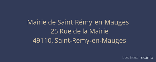 Mairie de Saint-Rémy-en-Mauges