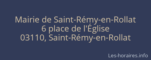 Mairie de Saint-Rémy-en-Rollat