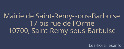Mairie de Saint-Remy-sous-Barbuise