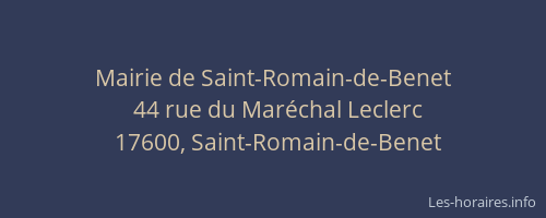 Mairie de Saint-Romain-de-Benet