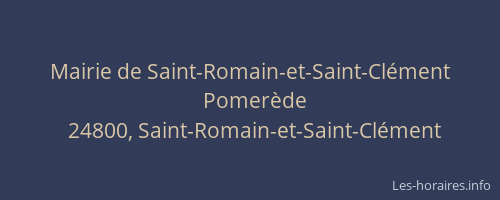 Mairie de Saint-Romain-et-Saint-Cl&eacute;ment