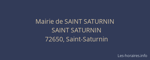 Mairie de SAINT SATURNIN