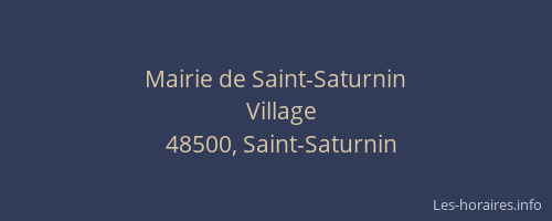 Mairie de Saint-Saturnin