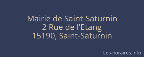 Mairie de Saint-Saturnin