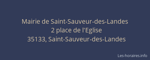 Mairie de Saint-Sauveur-des-Landes