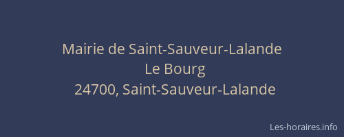 Mairie de Saint-Sauveur-Lalande