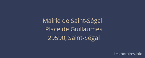 Mairie de Saint-S&eacute;gal