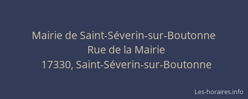 Mairie de Saint-S&eacute;verin-sur-Boutonne