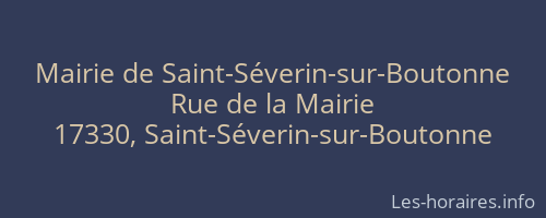 Mairie de Saint-Séverin-sur-Boutonne