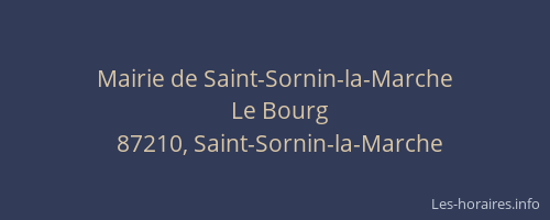 Mairie de Saint-Sornin-la-Marche