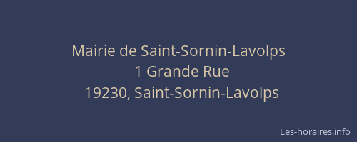 Mairie de Saint-Sornin-Lavolps
