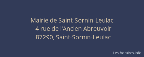 Mairie de Saint-Sornin-Leulac