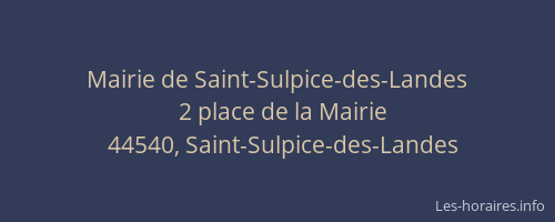 Mairie de Saint-Sulpice-des-Landes