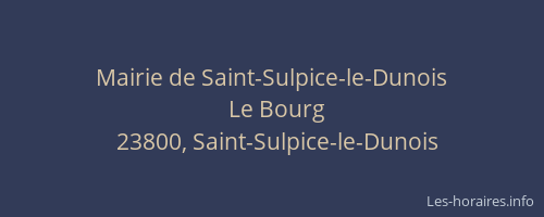 Mairie de Saint-Sulpice-le-Dunois
