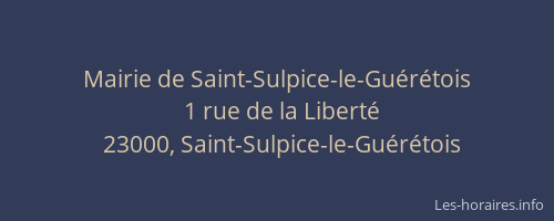 Mairie de Saint-Sulpice-le-Gu&eacute;r&eacute;tois