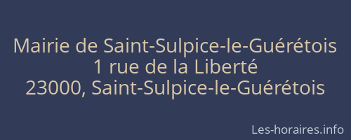 Mairie de Saint-Sulpice-le-Guérétois