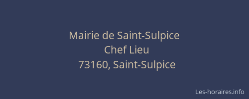 Mairie de Saint-Sulpice