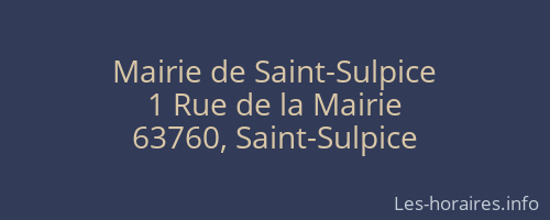 Mairie de Saint-Sulpice