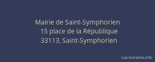 Mairie de Saint-Symphorien