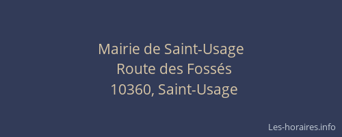 Mairie de Saint-Usage