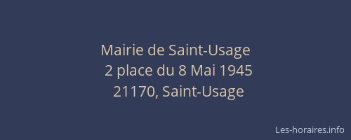 Mairie de Saint-Usage