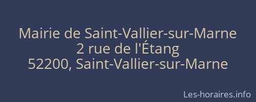 Mairie de Saint-Vallier-sur-Marne