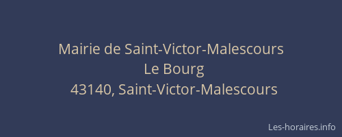 Mairie de Saint-Victor-Malescours