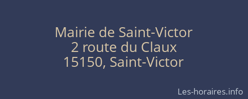 Mairie de Saint-Victor