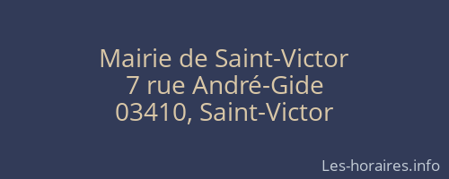 Mairie de Saint-Victor