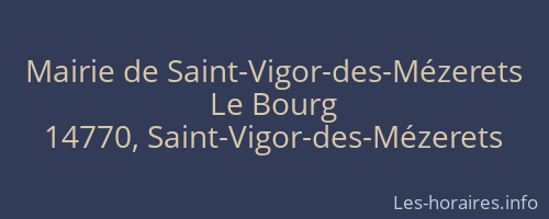 Mairie de Saint-Vigor-des-Mézerets