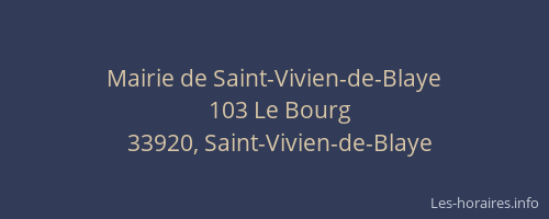 Mairie de Saint-Vivien-de-Blaye