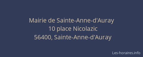 Mairie de Sainte-Anne-d'Auray