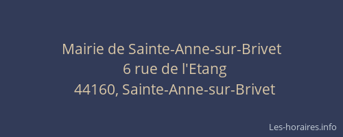 Mairie de Sainte-Anne-sur-Brivet