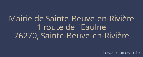 Mairie de Sainte-Beuve-en-Rivière