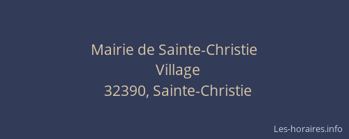 Mairie de Sainte-Christie