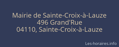 Mairie de Sainte-Croix-à-Lauze