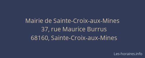 Mairie de Sainte-Croix-aux-Mines