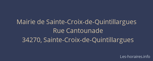 Mairie de Sainte-Croix-de-Quintillargues