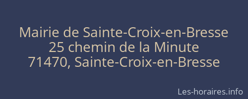 Mairie de Sainte-Croix-en-Bresse