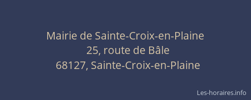 Mairie de Sainte-Croix-en-Plaine