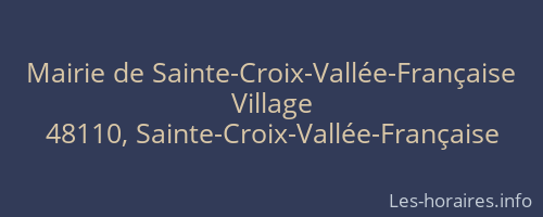 Mairie de Sainte-Croix-Vallée-Française