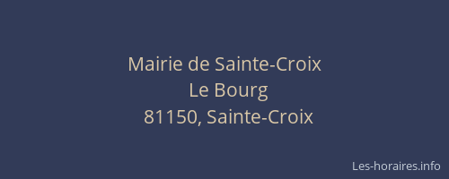 Mairie de Sainte-Croix