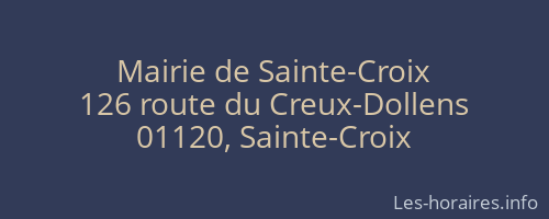 Mairie de Sainte-Croix