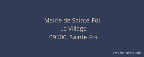 Mairie de Sainte-Foi