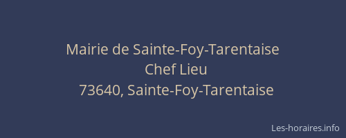 Mairie de Sainte-Foy-Tarentaise