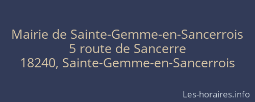 Mairie de Sainte-Gemme-en-Sancerrois