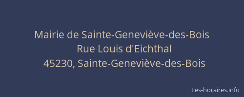 Mairie de Sainte-Genevi&egrave;ve-des-Bois