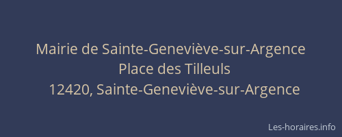 Mairie de Sainte-Genevi&egrave;ve-sur-Argence