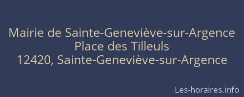 Mairie de Sainte-Geneviève-sur-Argence