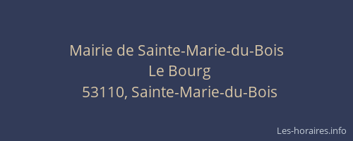 Mairie de Sainte-Marie-du-Bois